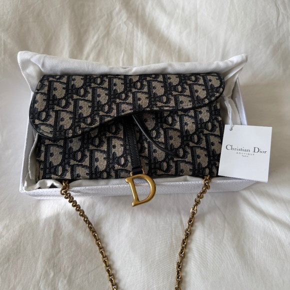 Dior Handbags - Dior Small Saddle Pouch with Chain